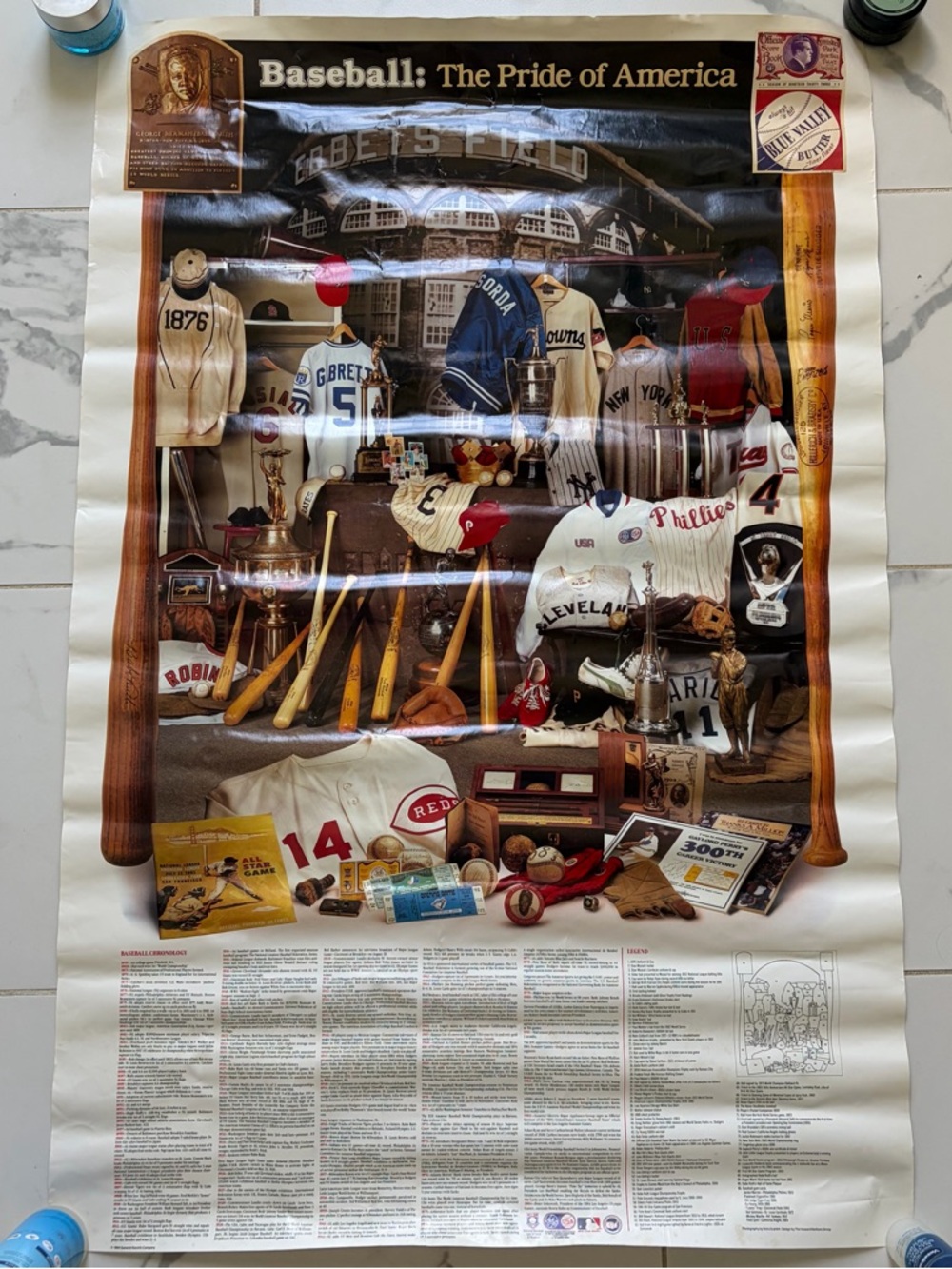 Vintage 1984 Baseball The Pride Of America Poster History Ebbets Field 24.5x37